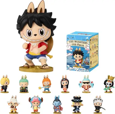 POP MART LABUBU THE MONSTERS × One Piece-serie – figuren blind box, willekeurig ontwerp actiefiguren, verzamelbaar speelgoed, woondecoraties, feestdag- en verjaardagscadeaus voor meisjes en jongens - per stuk verpakt