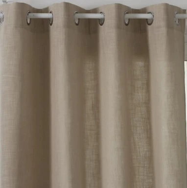 Atmosphera Clem Rideau en lin beige - 140 x 260 cm