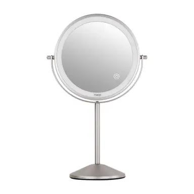 Haepi Bella - Miroir de maquillage compact et rechargeable avec éclairage puissant, grossissement 10x, double face