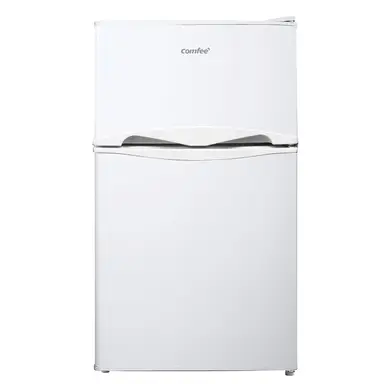 Comfee' RCT87WH2EU(E) Vrijstaande koelkast, kleine koelkast met verlichting, uitneembare planken, instelbare thermostaten, omkeerbare deuren, wit [Energieklasse E]