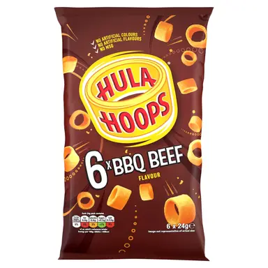 Hula Hoops BBQ Beef 6 x 24g