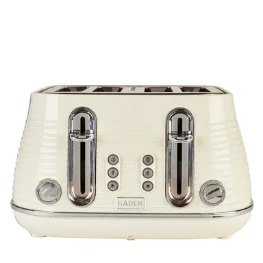Haden Devon 4 Slice Toaster, Cord Storage, Cream - 204424