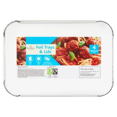 Morrisons Foil Trays & Lids 4 Medium Trays