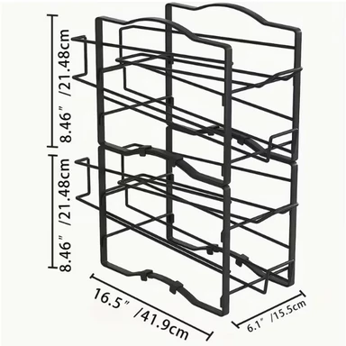 Étagère à bouteilles grande capacité | Étagère métallique réglable pour la conservation des aliments - Étagère de comptoir gain de place pour 44 bouteilles, rangement de placard de cuisine robuste (2/4/8 niveaux disponibles), idéal pour la gestion de la réserve.