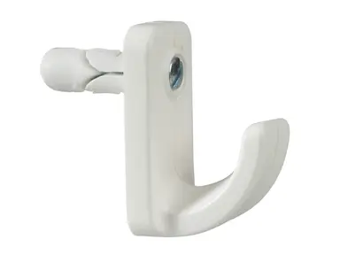 PLASPLUGS White Single Hollow Door Hook Pack of 1
