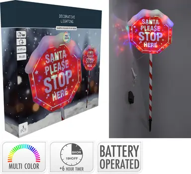 SANTA STOP STAKE LIGHT 105CM
