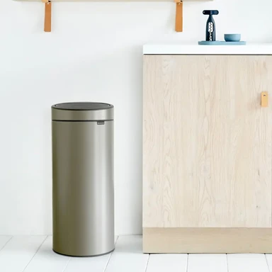 Brabantia Touch Bin New, 30L, Plastic Inner Bucket, Platinum