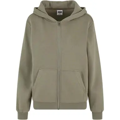 Urban Classics Damen Fluffy Zip Hoody Sweat & Fleece - Kapuzenjacke mit Reißverschluss paleolive XXL