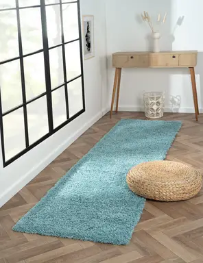 My Flair Teppich "My Shaggy" rechteckig hellblau 300 x 80 cm