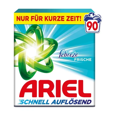 ARIEL Febreze Freshness Waschpulver, 90 Waschgänge, Schnelllösend mit Geruchseliminierung