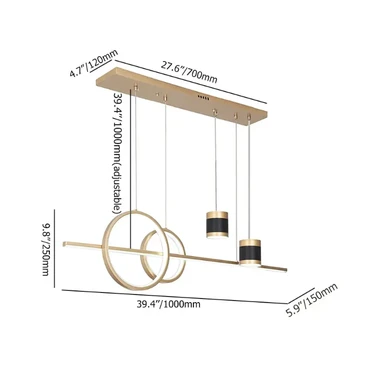 Goldene Kücheninsel-Leuchte Geometrische Sternen-Pendelleuchte