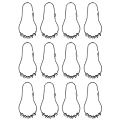 Croydex Shower Curtain Rings Easy Glide Ball Chrome 12pcs