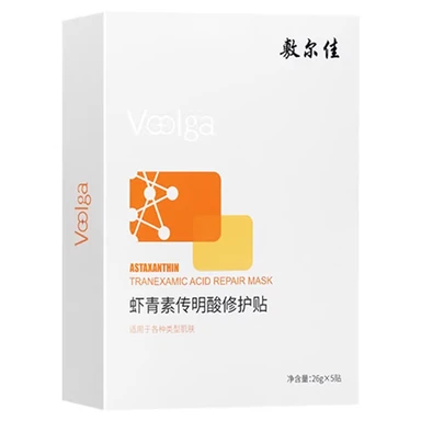 Voolga Astaxantin & Tranexamazuur Herstellend Masker, 5 stuks