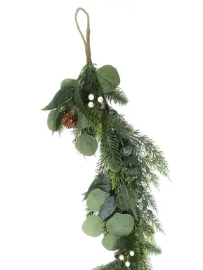 Daisy Darcy 6ft Foliage Eucalyptus Garland with Mini Cones and White Berries