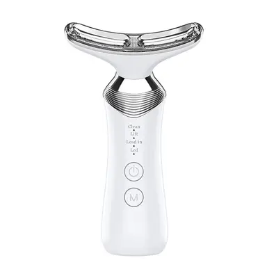 Sunluxy K9 Neck Device, 14 LED Four-Color Light Therapy, 42℃ Constant Temperature Hot Compress, 3-Level EMS Microcurrent & High-Frequency Vibration, Multi-Mode Facial and Neck Care Device