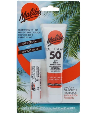 MALIBU 2PK(40ML SPF50 F/CRM&SPF30 L/BLM