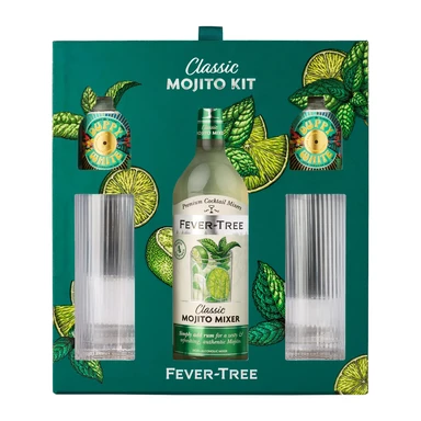 Fever Tree Mojito Cocktail Kit (1 x 500ml Mixer, 2 x Duppy Share Rum, 2 x Glasses)