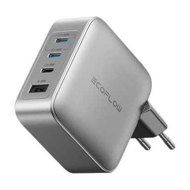 EcoFlow Rapid Pro USB-C-Ladegerät, 140 W max., 4 Anschlüsse, GaN, 4-in-1-Ladegerät für mehrere Geräte, kompatibel mit iPhone 16/15, Samsung, MacBook und mehr