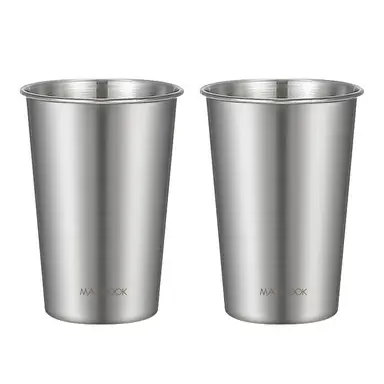 Maxcook 2 stuks 500 ml 304 roestvrijstalen kampeerbekers voor thuis, reizen en buitenactiviteiten