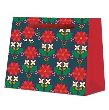 Kate Rhees Navy Poinsettia Large Gift Bag