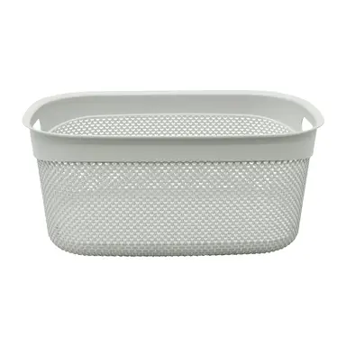 JVL Droplette Design Plastic Storage Basket - 33L, Ice Grey