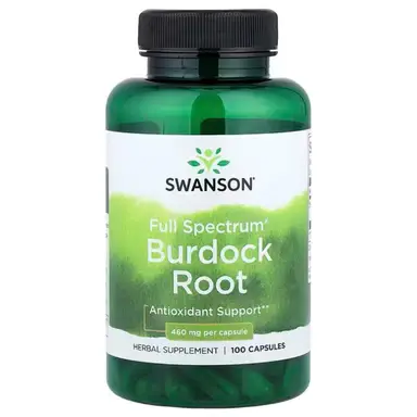 Swanson Full Spectrum Burdock Root Detox 460mg Daily Wellness Support Capsules - 100 Capsules
