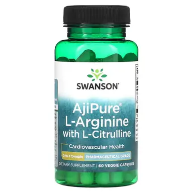 Swanson AjiPure L Arginine + L Citrulline Pump Support Capsules - 60 Vegan Capsules