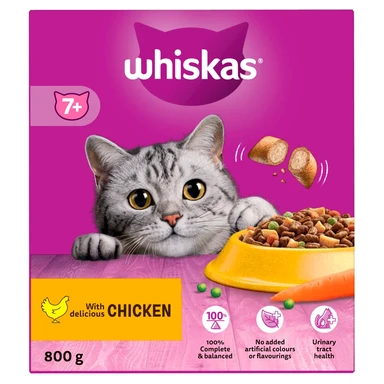 Whiskas 7+ Chicken Adult Dry Cat Food 800g