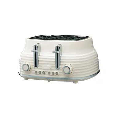 DAEWOO Sienna 4 Slice Retro Toaster, Wide Slots, Cream - SDA2483GE