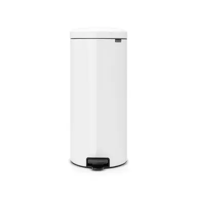 Brabantia NewIcon Pedal Bin, 30 litre, Soft Closing, Plastic Inner Bucket, White