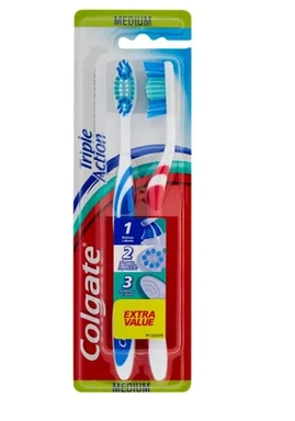 Colgate Brosses à dents triple action, lot de 2