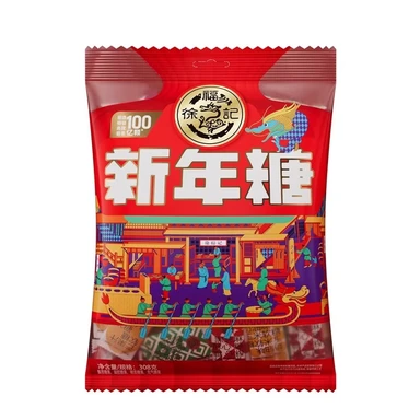 HSU FU CHI Neujahrs-Bonbons, verschiedene Geschmacksrichtungen, Beutel, 308 g