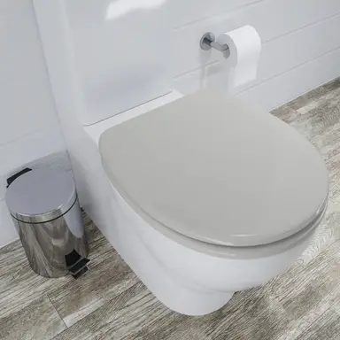 Croydex Flexi-Fix Toilet Seat Lugano Oval - Grey