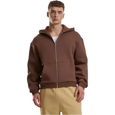 Urban Classics Flauschige Zip-Hoodie Sweat & Fleece - Kapuzenjacke mit Reißverschluss schokoladenbraun 3XL