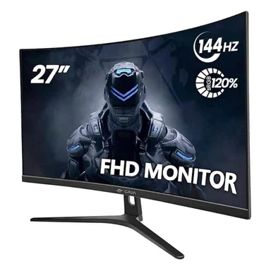CRUA Moniteur de jeu incurvé 27" | FHD 1920 x 1080P, 144 Hz, écran VA 1800R, 120 % sRGB, AMD FreeSync, HDMI et DisplayPort, montage mural, noir