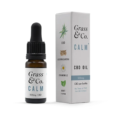 Grass & Co. CALM CBD Stress Support Oil 500mg Mint Flavour - 10ml