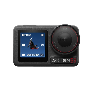 DJI Osmo Action 5 Pro Adventure Combo, 4K-actiecamera met 1/1,3"-sensor, 12 uur langere batterijduur met 3 batterijen, stabilisatie, dubbele OLED-touchscreens, mini-actiecamera voor reizen en vlogs.