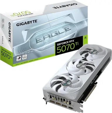 Gigabyte GeForce RTX 5070 Ti EAGLE OC ICE SFF 16G Grafikkarte - 16GB GDDR7, 256bit, PCI-E 5.0, 2542 MHz Kerntakt, 3 x DP 2.1a, 1 x HDMI 2.1b, NVIDIA DLSS 4, GV-N507TEAGLEOC ICE-16GD