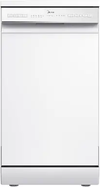 Midea MDWEF1034C(W)-WG-UK 45cm Freestanding Slimline Dishwasher - 10 Place Settings - White - E Rated