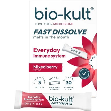 BIO Kult Immune Powder Sticks Mixed Berry Flavour Fast Dissolve - 30 Sticks