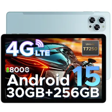 DOOGEE TAB G6 Tablette Android 15 -11 pouces, T7250 Octa-Core, 30 Go + 256 Go / 2 To, emplacement carte SIM, batterie 8 000 mAh, 2 haut-parleurs, 4G LTE, Wi-Fi 5G, GPS, Face ID, Widevine L1, Bluetooth 5.0 - Bleu
