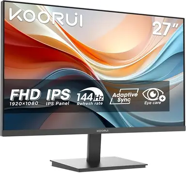 KOORUI E2711K Monitor 27 Inch IPS FHD 144Hz VGA HDMI 1.4