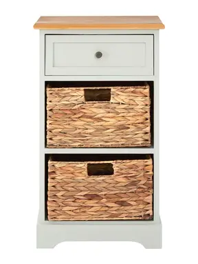 Interiors by Premier Storage Unit Vermont 1 Drawer 2 Baskets Grey/Natural