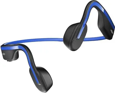 Shokz OpenMove Knochenleitungs-Kopfhörer, Open-Ear Bluetooth Sport-Headset mit Geräuschunterdrückendem Mikrofon, IP55 Wasserdicht, 6 Stunden Spielzeit, Blau