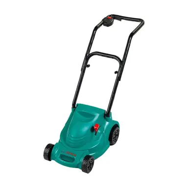 Theo Klein 2702 Bosch Rotak Rasenmäher | Mit Knattergeräusch beim Fahren | Anti-UV | Spielzeug für Kinder ab 18 Monaten