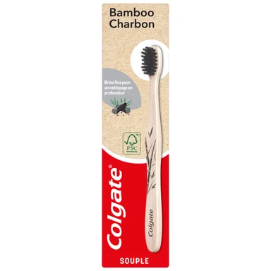 Colgate - Brosse à dents souple charbon bambou - 1 unité