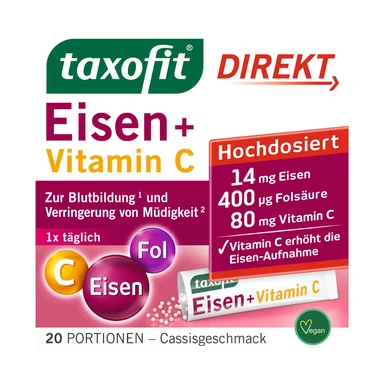 TAXOFIT Eisen + Vitamin C Direkt Granulat 20 Stück