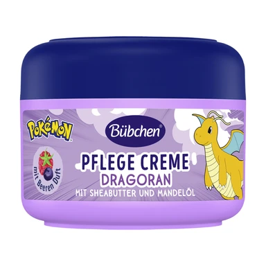 Bübchen Pokémon Pflege Creme Dragoran für trockene & sensible Haut – Beeriger Duft – Mit Sheabutter & Mandelöl – Ohne Silikone – Dermatologisch bestätigt – 75ml