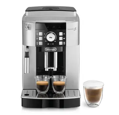 De'Longhi Magnifica S - ECAM21.116.SB [3kg gratis Kaffeebohnen] Kaffeevollautomat mit Milchaufschäumdüse für Cappuccino, 5 Direktwahlrezepte, 2-Tassen-Funktion, einfache Bedienung, Silber