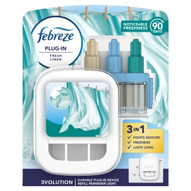 Febreze 3Volution Smart Programming Air Freshener Plug In, Starter Kit, Fresh Linen, 20ml